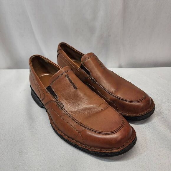 Clarks Northam Racer Slip On Leather Loafer Cognac Men's 11 Casual Ortholite - Picture 1 of 8